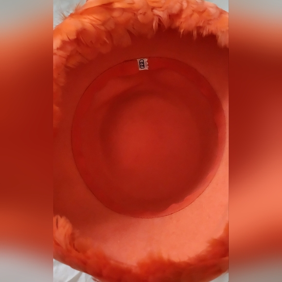 Orange Felt hat with Feathers - Picture 4 of 5